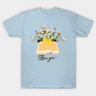 Bee You Typewriter Wildflowers T-Shirt